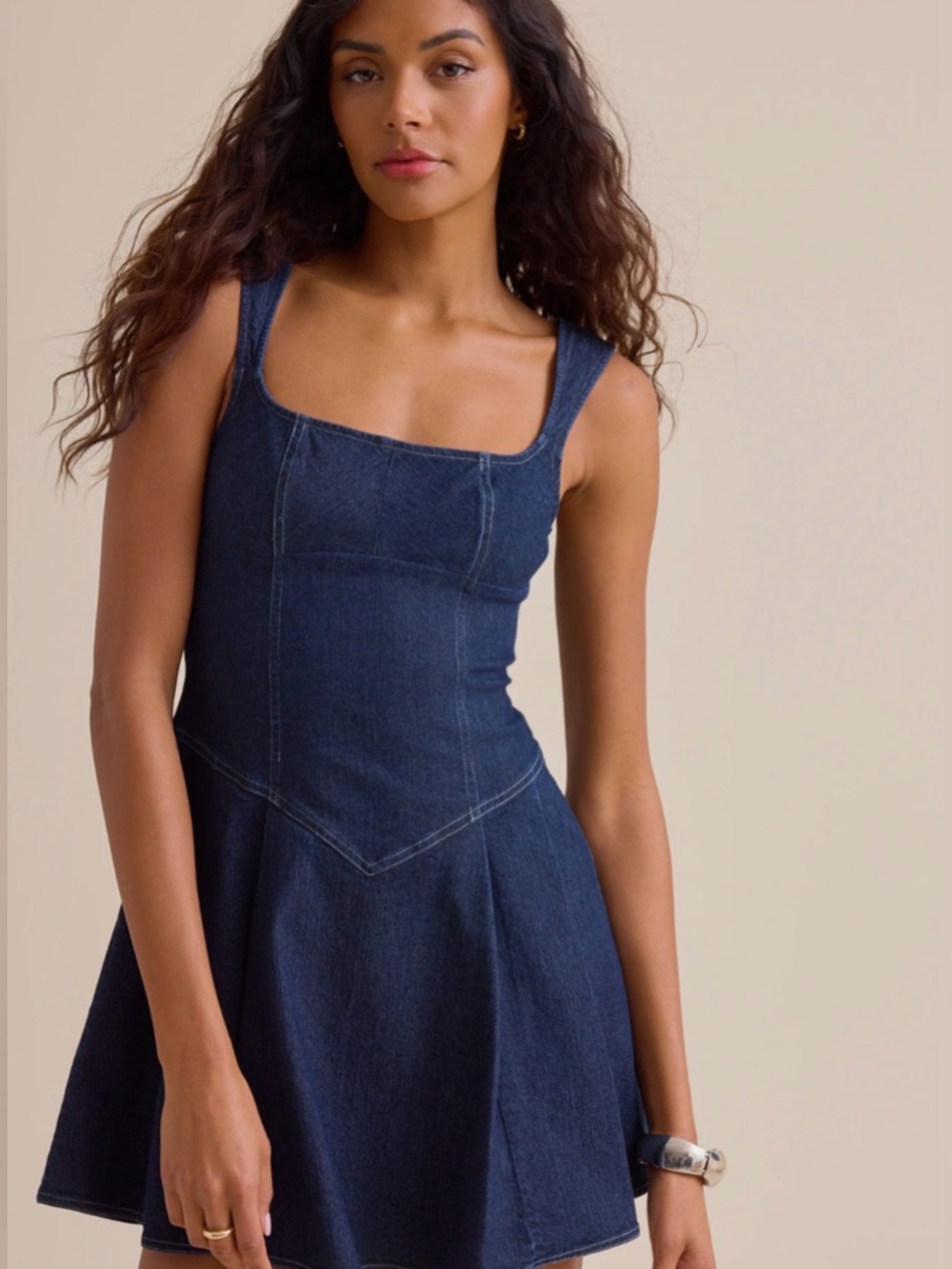 NWT, Altar’d State, denim mini dress, dark denim, size small